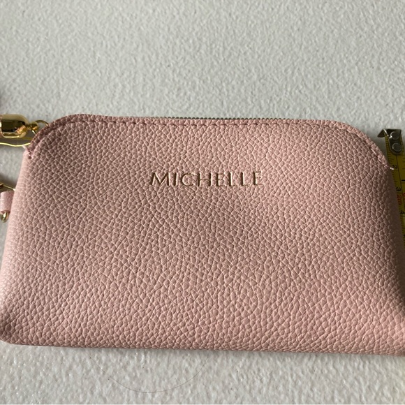 Wallet Small Pink Purse Michelle Engraved New with Tag Zipper Compartment - Picture 9 of 9